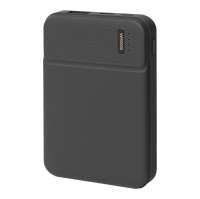 Универсальный аккумулятор Flash 5 (5000 мАч) с подсветкой и soft touch, черный, 9, 8х6. 3х1, 3 см