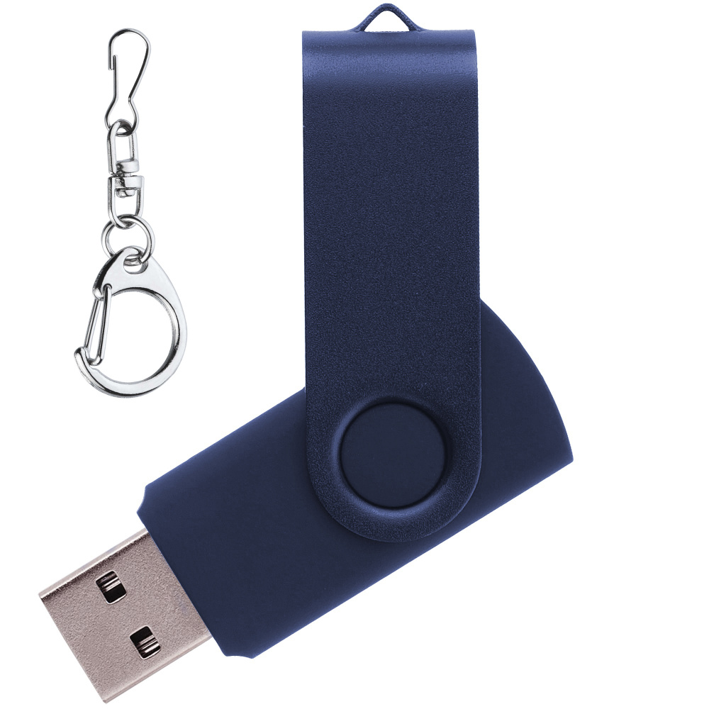 Флеш накопитель USB 2. 0 Twister 32GB, пластик Софт Тач/металл, темно-синий/темно-синий