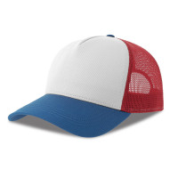 Бейсболка RAPPER COTTON-S, п. заст, 5 клин, бел/крас/си, 80% х-к, 20% п-й х-к/100% п-й п/э, 280 г/м2