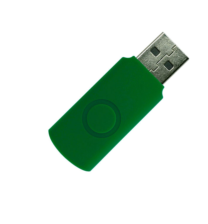 Корпус для флеш накопителя Twister 8GB, пластик Софт Тач, зеленый