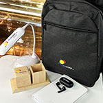 Набор с логотипом Rucode: рюкзак, лампа, органайзер для стола, блокнот и наушники