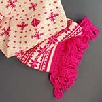 Шарф вязаный с бахромой