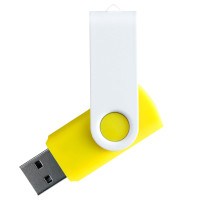 Флешка TWIST WHITE COLOR Желтая с белым