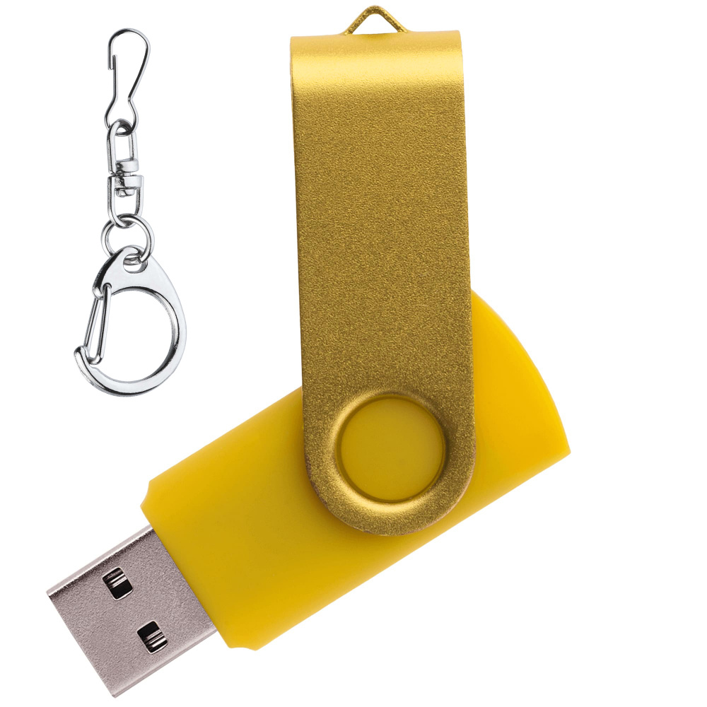 Флеш накопитель USB 2. 0 Twister 64GB, пластик Софт Тач/металл, желтый/желтый