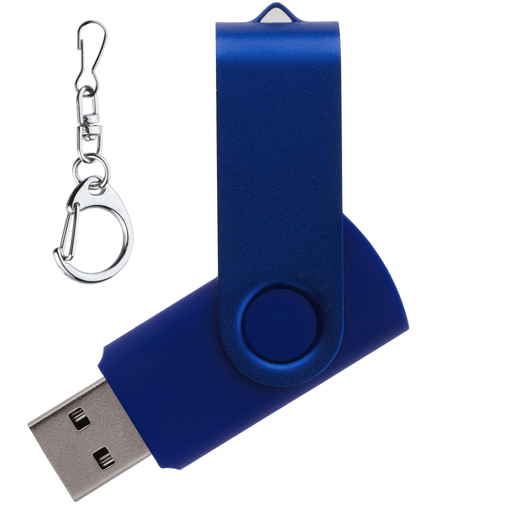 Флеш накопитель USB 2. 0 Twister 8GB, пластик Софт Тач/металл, синий/синий