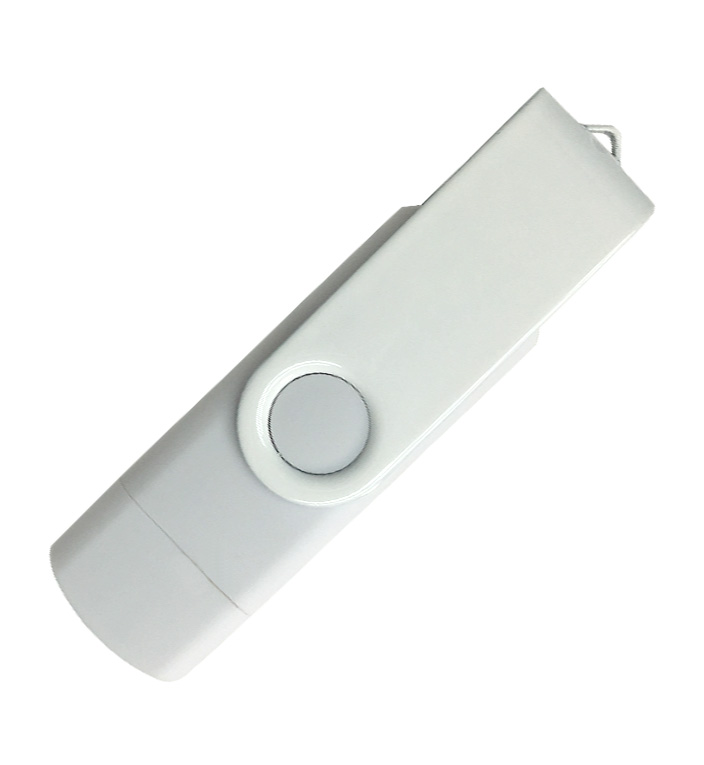 Флеш накопитель USB 2. 0/OTG Twister Smart 16GB, пластик Софт Тач/металл, белый/белый