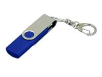 Флешка с поворотным механизмом, c дополнительным разъемом Micro USB, 64 Гб, синий