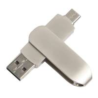 USB flash-карта CIRCLE OTG Type-C (8Гб), серебристая, 6, 5х1, 5х0, 82 см, металл