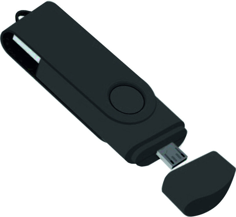Флеш накопитель USB 2. 0 Twister Smart 16GB, пластик Софт Тач/металл, черный/черный