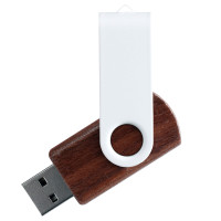Флешка TWIST WOOD COLOR Темное дерево с белым
