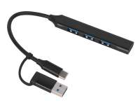 USB-хаб Link с коннектором 2-в-1 USB-C и USB-A, 2. 0/3. 0, черный