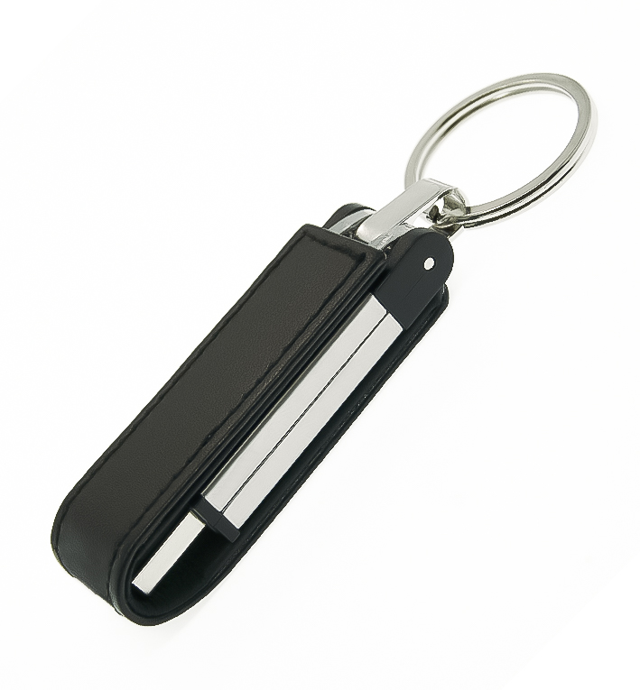 Флеш накопитель USB 2. 0 Verona в кожаном чехле 16GB, металл, черный/серебристый