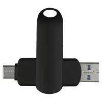 Флеш накопитель USB 3. 0 + TYPE C Cupertino, металл, черный матовый, 32 GB