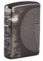 Зажигалка ZIPPO Armor™ Wolf с покрытием High Polish Black Ice®, латунь/сталь, чёрная, 38x13x57 мм