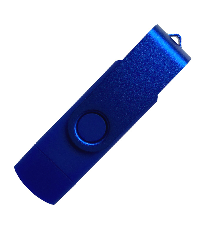 Флеш накопитель USB 2. 0/OTG Twister Smart 16GB, пластик Софт Тач/металл, синий/синий