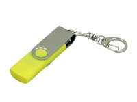 Флешка с поворотным механизмом, c дополнительным разъемом Micro USB, 32 Гб, желтый