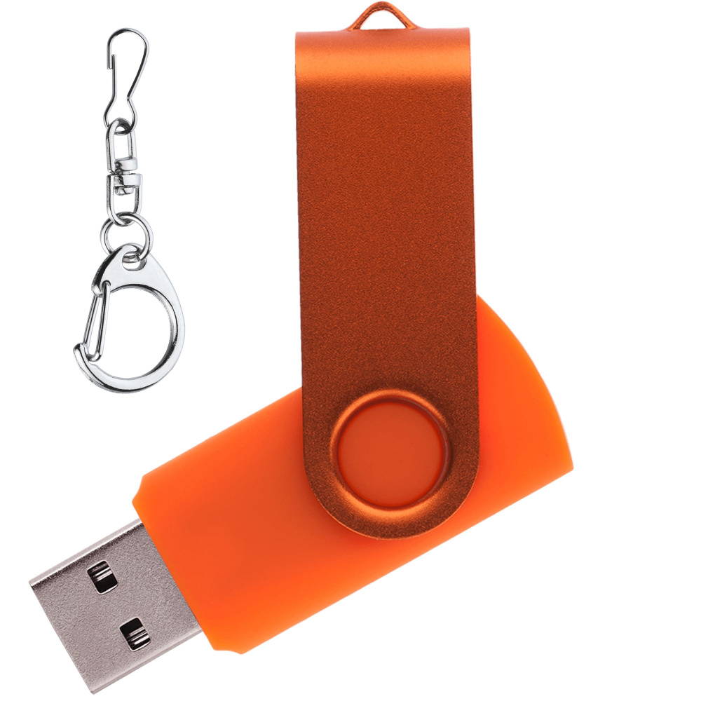 Флеш накопитель USB 2. 0 Twister 8GB, пластик Софт Тач/металл, оранжевый/оранжевый