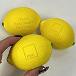 Антистрессы в виде лимонов с логотипом RBC