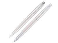 Набор Pierre Cardin PEN&PEN: ручка шариковая + роллер. Цвет - серебристый. Упаковка Е. 