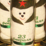 Полотенце-солдат на 23 февраля в футляре