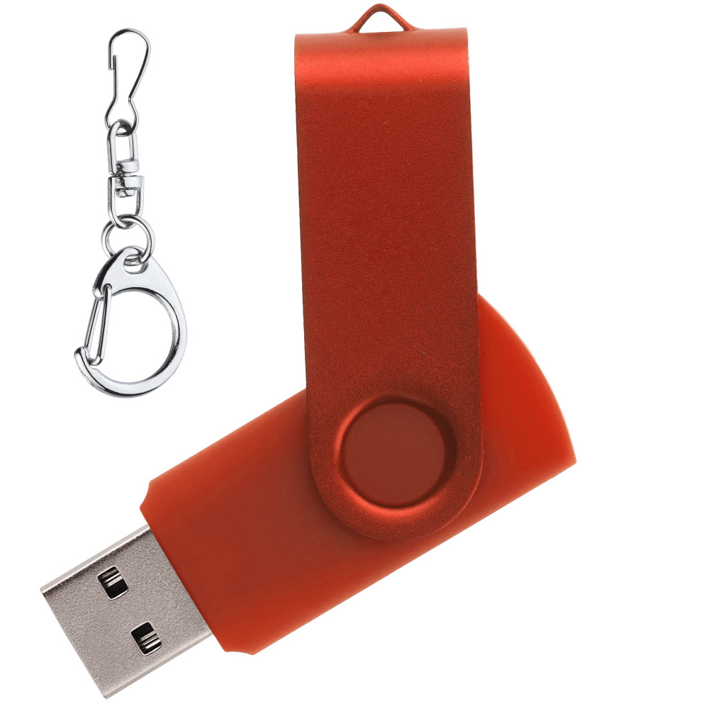 Флеш накопитель USB 2. 0 Twister 64GB, пластик Софт Тач/металл, красный/красный