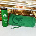 Набор с логотипом Зеленая логистика:термос,плед и ручка