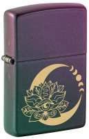 Зажигалка ZIPPO Lotus Moon с покрытием Iridescent, латунь/сталь, черная, 38x13x57 мм