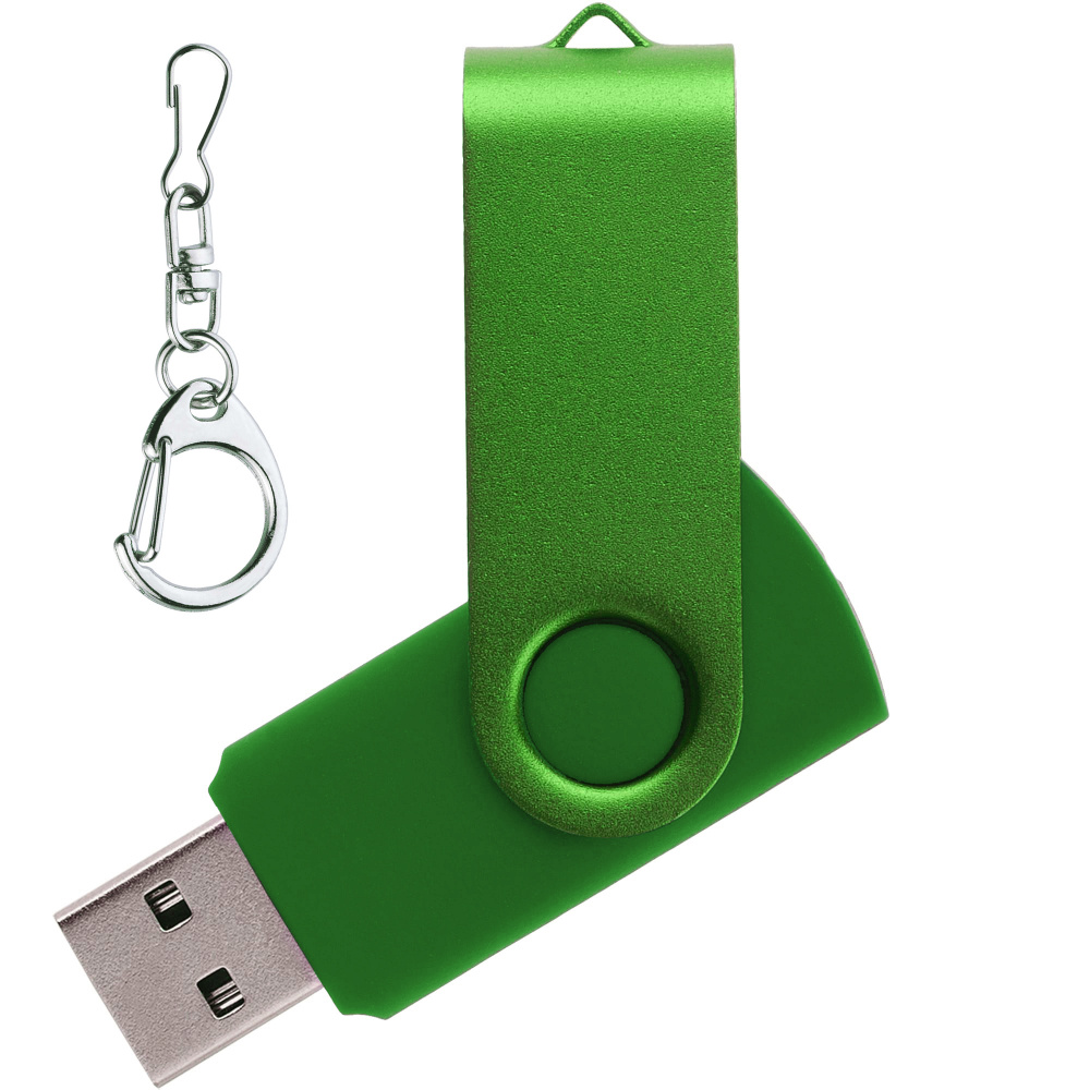 Флеш накопитель USB 2. 0 Twister 32GB, пластик Софт Тач/металл, зеленый/зеленый