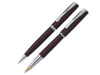 Набор Pierre Cardin PEN&PEN: ручка шариковая + роллер. Цвет - коричневый матовый. Упаковка Е. 