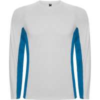 Спортивная футболка SHANGHAI L/S мужская, БЕЛЫЙ/КОРОЛЕВСКИЙ СИНИЙ 2XL