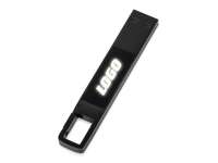 USB 2. 0- флешка на 32 Гб c подсветкой логотипа Hook LED,  темно-серый, белая подсветка