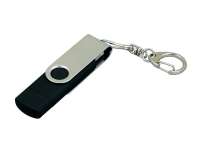 Флешка с поворотным механизмом, c дополнительным разъемом Micro USB, 32 Гб, черный