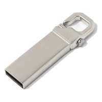 USB flash-карта CARABINE (8Гб), серебристая, 4, 8х1, 5х0, 5 см, металл