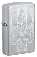 Зажигалка ZIPPO Harley-Davidson® c покрытием Satin Chrome™, латунь/сталь, серебристая, 38x13x57 мм