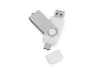 USB3. 0/USB Type-C флешка на 16 Гб Квебек C, белый