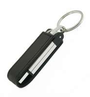 Флеш накопитель USB 2. 0 Verona в кожаном чехле 32GB, металл, черный/серебристый