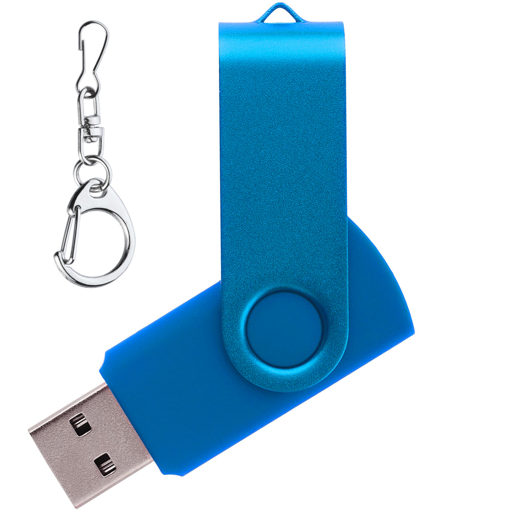 Флеш накопитель USB 2. 0 Twister 8GB, пластик Софт Тач/металл, голубой/голубой