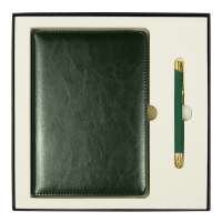 Набор подарочный Solution Duo (ежедневник City Nebraska, ручка Legend Soft Touch Mirror Gold), зеленый