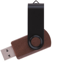 Флешка TWIST WOOD COLOR Темное дерево с черным