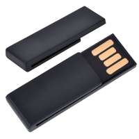 USB flash-карта "Clip" (8Гб), черная, 3, 8х1, 2х0, 5см, пластик