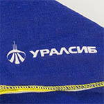 Платок льняной, логотип Уралсиб