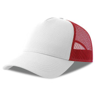 Бейсболка RAPPER COTTON-S, п. заст, 5 клин, белый/красн, 80% х-к, 20% п-й х-к/100% п-й п/э, 280 г/м2