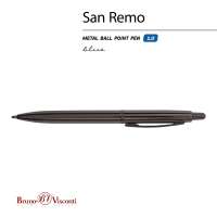 РУЧКА "SAN REMO" ШАРИКОВАЯ, АВТОМАТИЧЕСКАЯ, МЕТАЛЛИЧЕСКИЙ КОРПУС ВОРОНЕНАЯ СТАЛЬ 1. 00 ММ, СИНЯЯ
