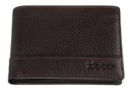 Портмоне ZIPPO, коричневое, натуральная кожа, 11, 2×2×8, 2 см