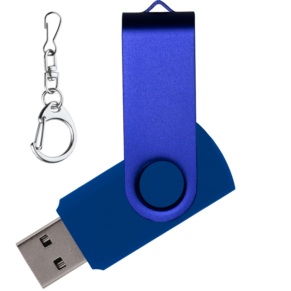 Флеш накопитель USB 2. 0 Twister 64GB, пластик Софт Тач/металл, синий/синий