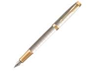 Перьевая ручка Parker IM Premium F318 Pearl GT, перо: F, цвет чернил: blue, в подарочной упаковке. 