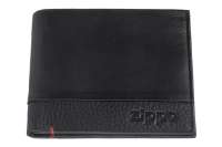 Портмоне ZIPPO с защитой от сканирования RFID, чёрное, натуральная кожа, 10, 5×1, 5×9 см