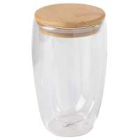Стакан с двойными стенками BAMBOO ART, термостойкий, объем ок. 450 ml