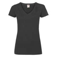 Футболка "Lady-Fit V-Neck T", черный_L, 95% х/б, 5% эластан, 210 г/м2