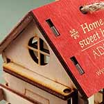 Коробка для подарка - домик, дерево, тампопечать, выжигание лазером